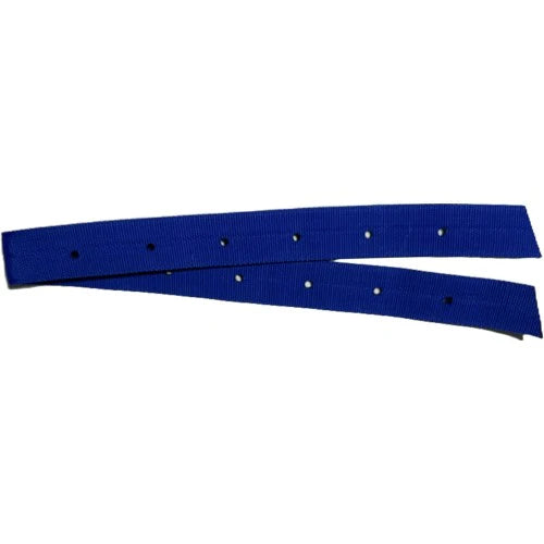 Royal blue 1¾ x 39 inch offside billet saddle strap made from durable webbing for secure saddle attachment.