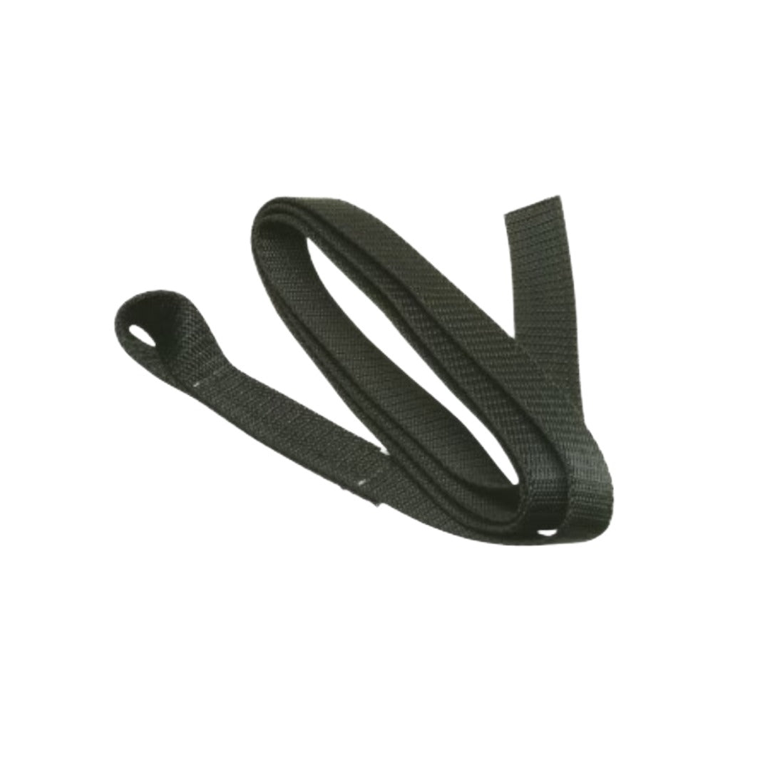 Black Bates nylon web lacing for stock and western saddle rigging, Australian made replacement strap.