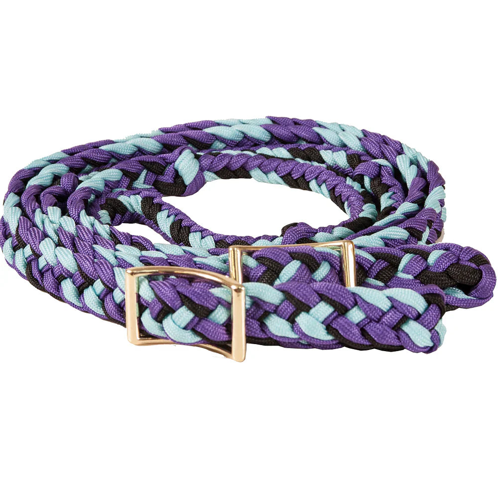 Braided Barrel Racing Reins Knotted Grip