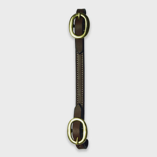 Ezy Ride curb strap with brass buckles 9 inch double stitched Western tack