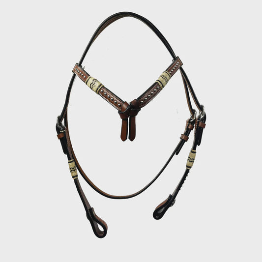 Ezy Ride futurity Western bridle with rawhide and dot detailing one size fits cob and full sized horses