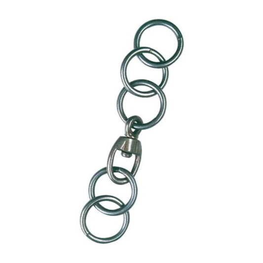 Nickel plated 5 ring hobble chain for secure horse restraint paddock and camp use durable tack