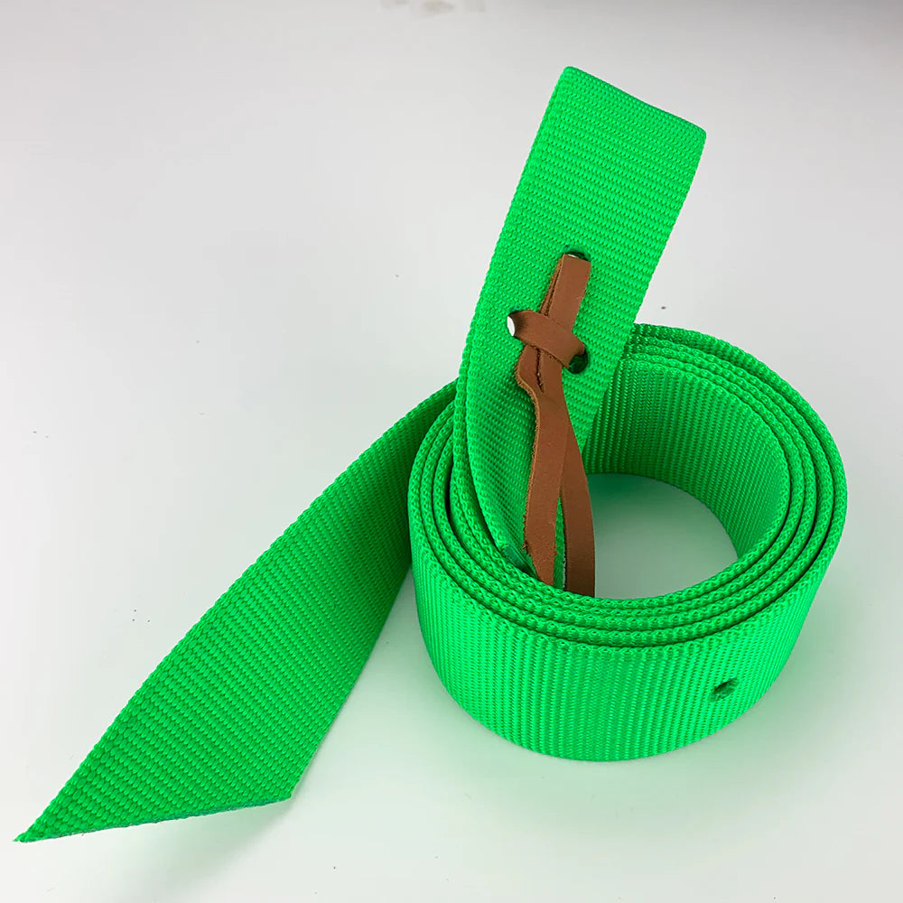 Ezy Ride Nylon Nearside Latigo in lime for Western saddles