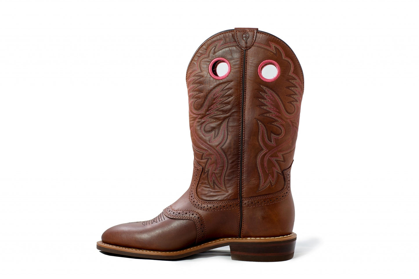 Women’s western riding and dress boot made from 2.4mm Australian steer hide leather with leather lining, Poron footbed, cork rubber sole and Goodyear welt construction.